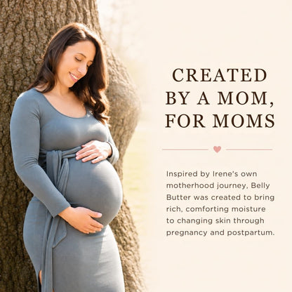 Organic Belly Butter for Pregnancy Stretch Mark Prevention and Treatment by Irene Organics - Award Winning Anti Stretch Mark Tummy Balm For Pregnancy and Postpartum 4oz - Hydrating Bump Cream