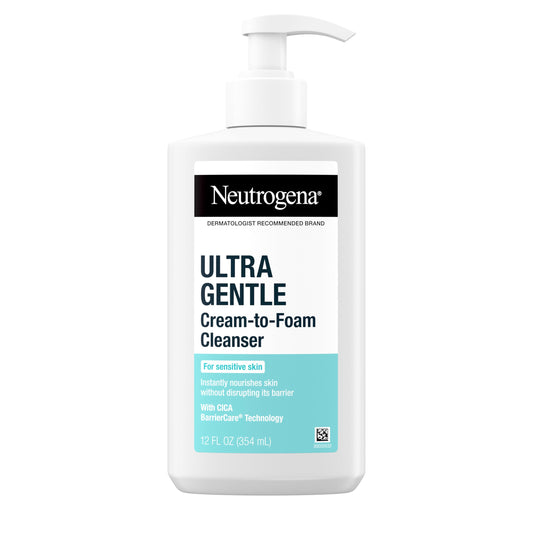 Neutrogena Ultra Gentle Cream to Foaming Face Wash, 12 fl oz