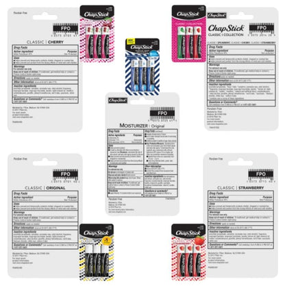 ChapStick Classic Collection Flavored Lip Balm Bulk Variety Pack, 15-Pack