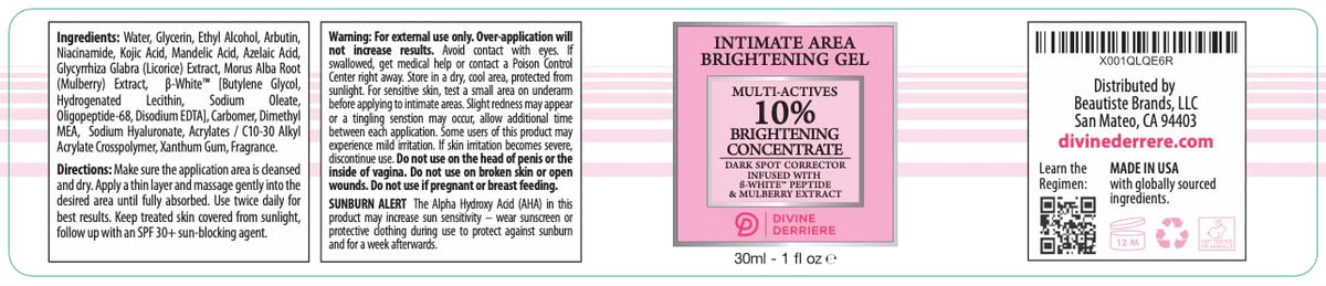 Divine Derriere Intimate Dark Spot Remover for Body, Face, Bikini and Sensitive Areas - Dark Spot Corrector Cream for Intimate Areas Contains Mulberry Extract, Alpha Arbutin, Peptide
