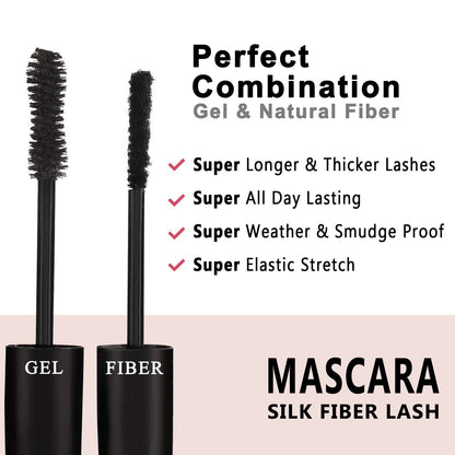 Youngfocus 3D Fiber Lash Mascara Waterproof, Luxuriously Longer, Thicker, Voluminous Eyelashes, Long-Lasting, Dramatic Extension, Smudge-proof, Hypoallergenic Formula, Fully upgraded formula-Best Gift