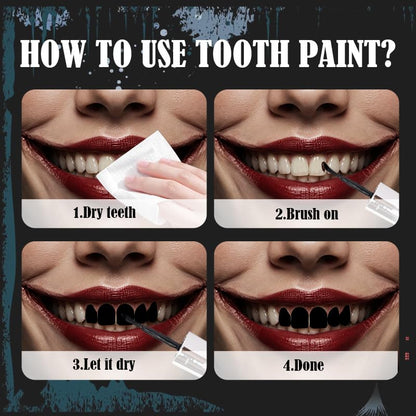 Black Tooth Paint, Black Out Teeth Makeup Solutiont, Cosplay Teeth