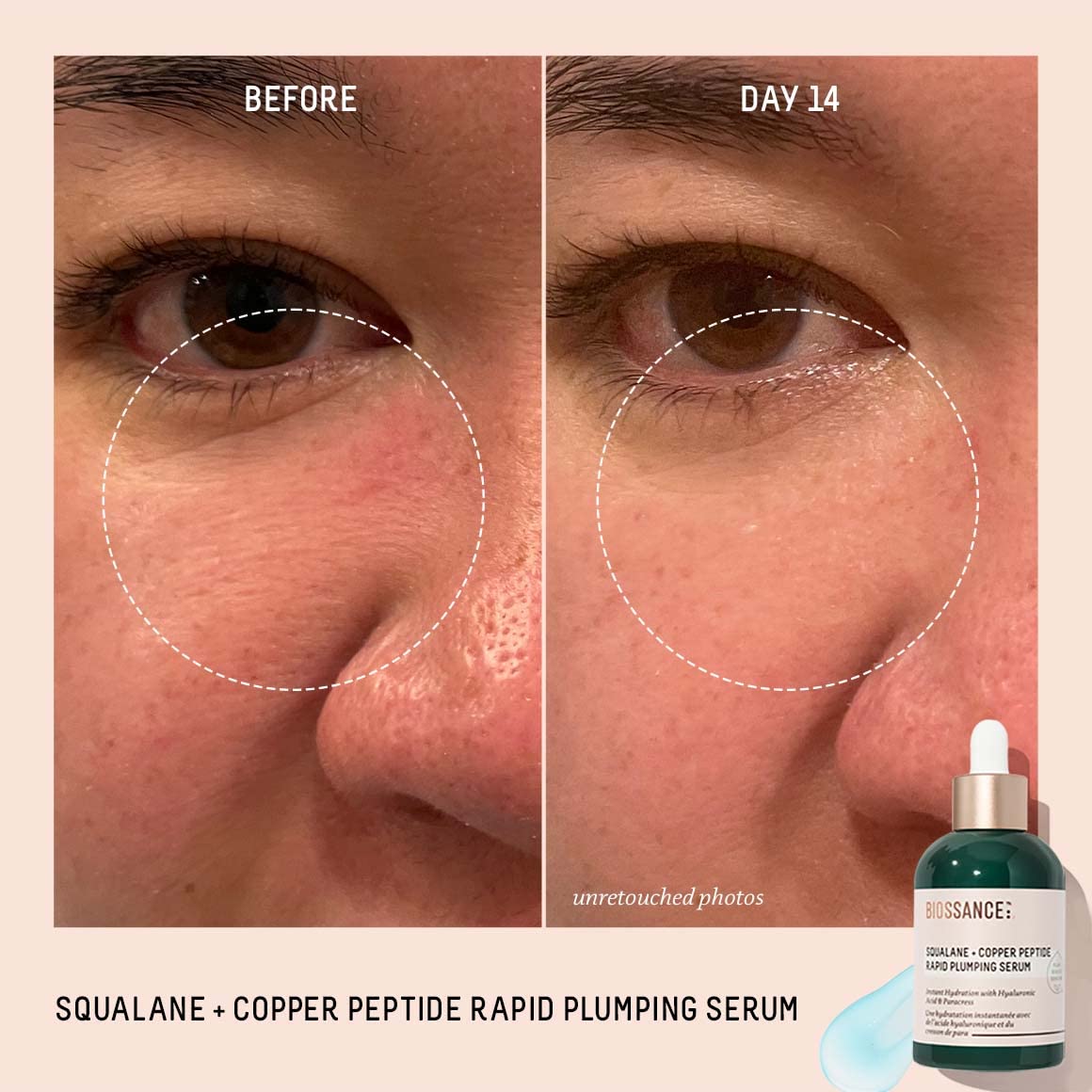 BIOSSANCE Squalane + Copper Peptide Rapid Plumping Face Serum - 1.69oz
