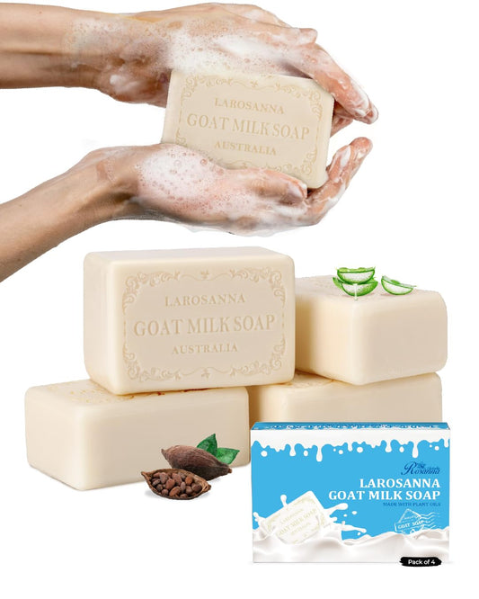 larosanna Australian Goat Milk Moisturizing Bar Soap,6.35oz,Pack of 4