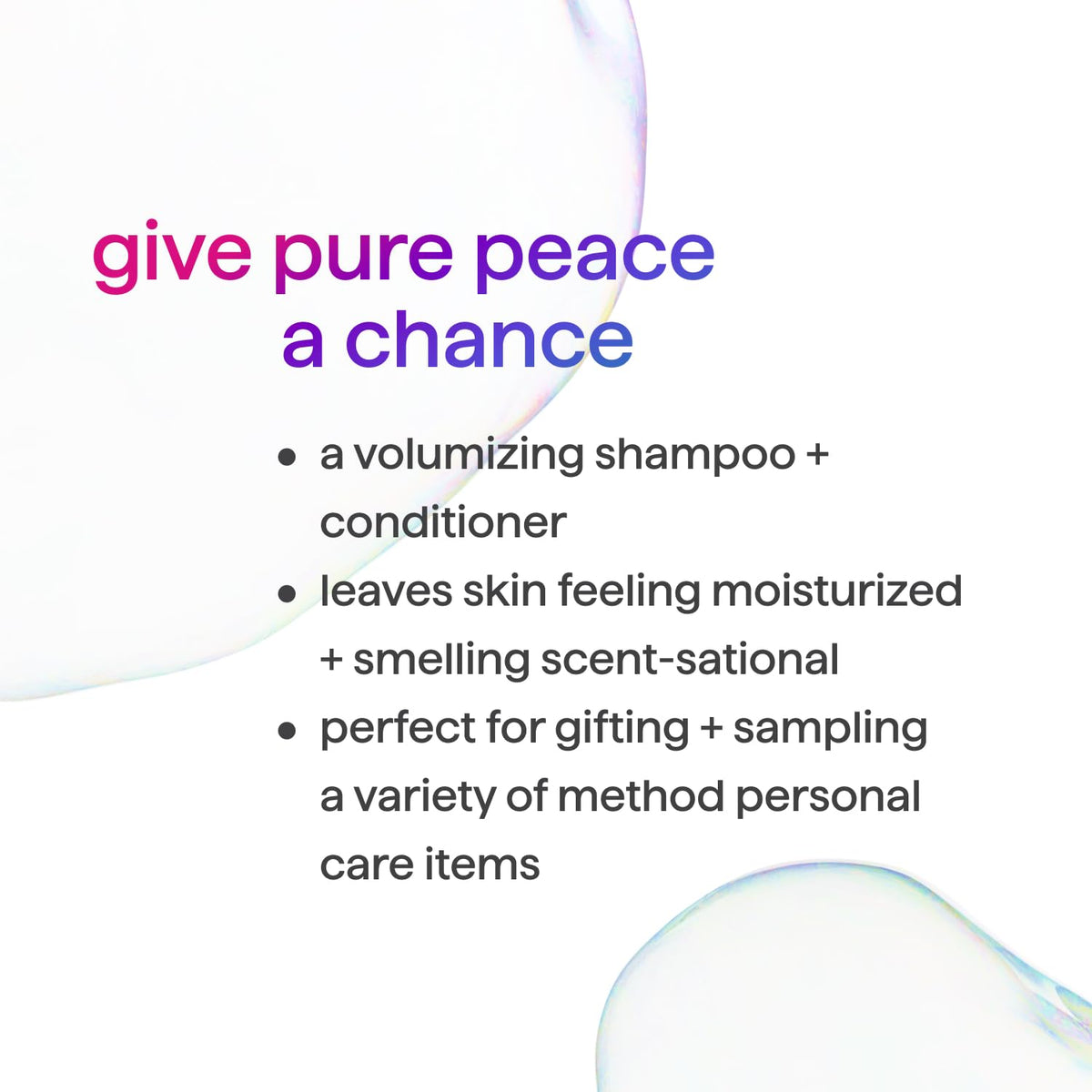 method Body Wash and Hair Care Gift Set, Pure Peace, 3.4 fl oz