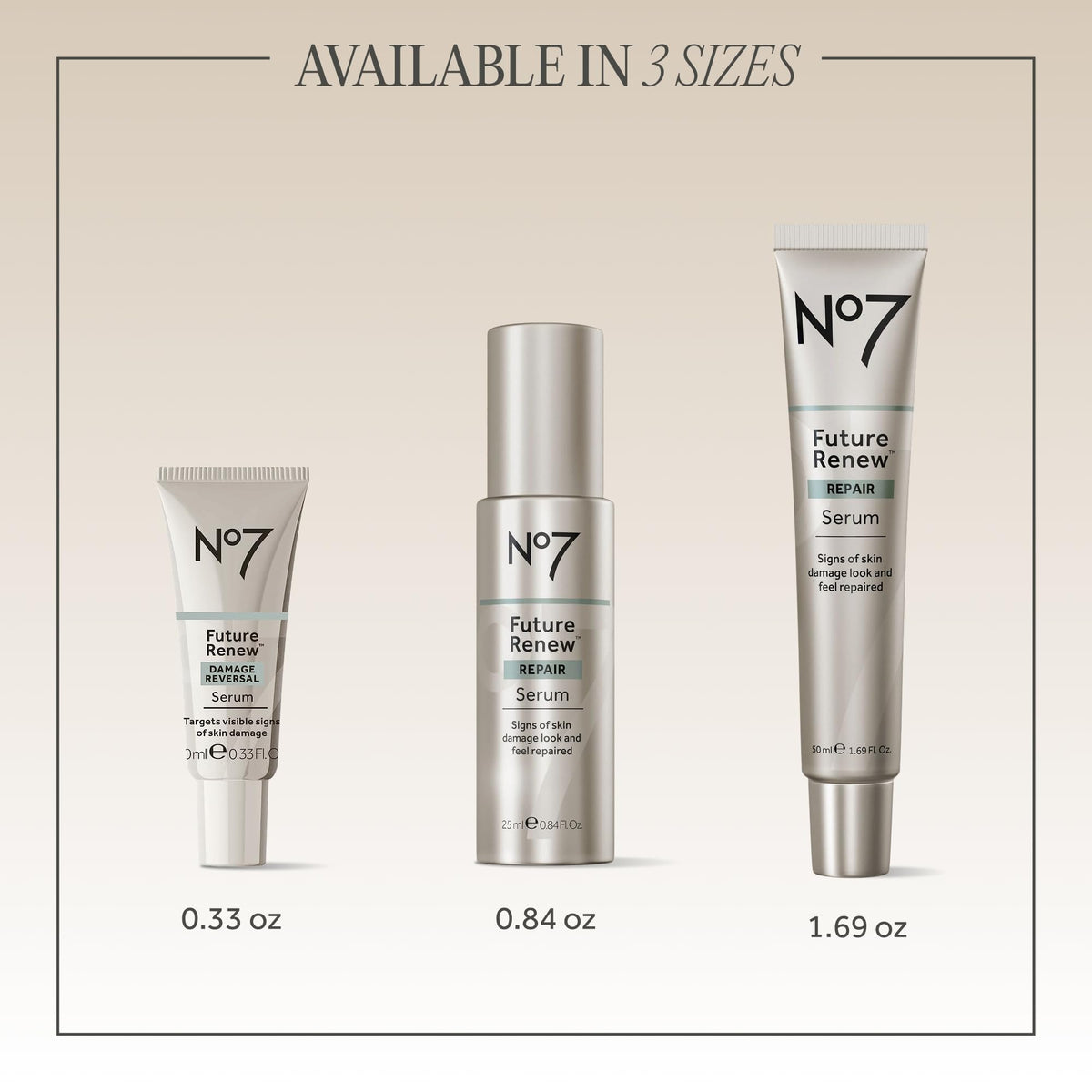 No7 Future Renew Damage Reversal Anti Aging Face Serum, 0.84 Fl Oz