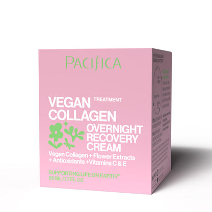 Pacifica Night Face Cream - Vegan Collagen Overnight Recovery Cream, Nighttime Face Cream for Anti-Aging & Wrinkles, Improves Dry Skin & Redness Vegan, Clean Beauty, Dermatologist Tested