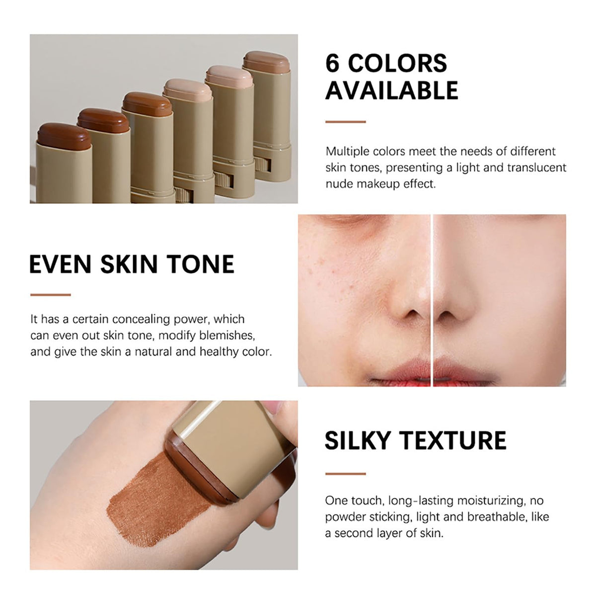 Covebalm Beauty Skin Tint for Black Women, Covebalm Foundation Stick, Serum Boosted Skin Tint Balm, Tinted Moisturizer for Face (# 03)