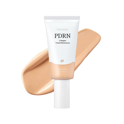 mixsoon PDRN Collagen Tinted Moisturizer - Skincare-Infused Base with Rice PDRN & Peptides, 24H Vibrant Glow & Luminous Hydration, 10 Shades 50ml / 1.69 fl.oz. Korean Glass Skin (No. 27 Unseen)