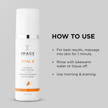 IMAGE Skincare Vital C Hydrating Facial Cleanser, 6 Fluid Ounce