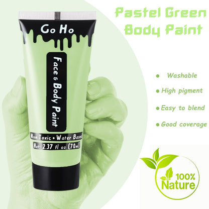 Go Ho Pastel Green Body Paint Washable for Halloween Makeup(2.37oz)