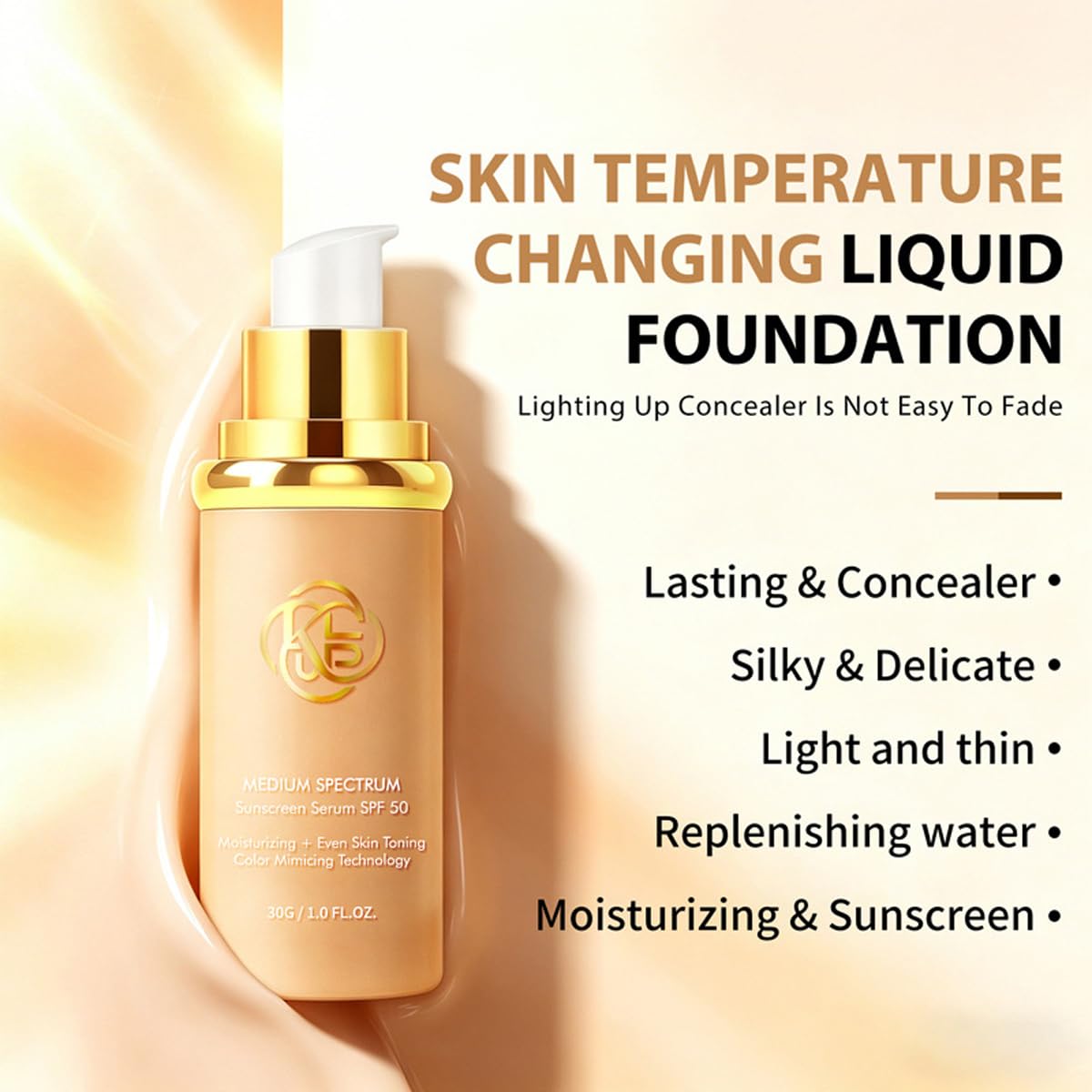 Color Changing Foundation, Foundation 4 in 1, 30g