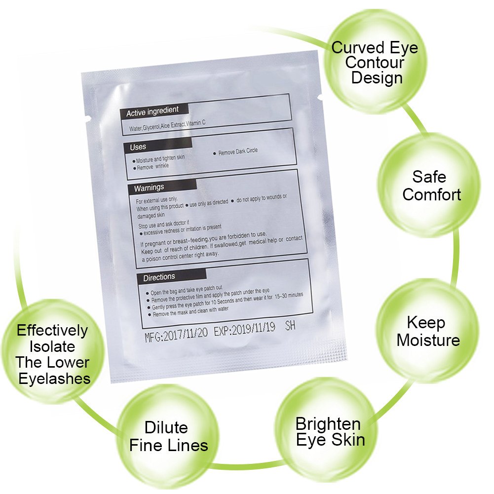 Qleng Eye Pads for Lash Extensions, 110 Pairs Under Eye Gel Patches