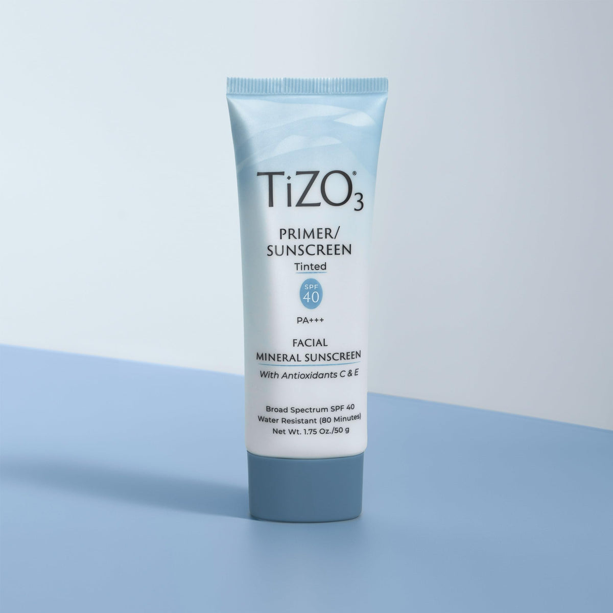 TiZO3 Facial Mineral Sunscreen and Primer, Tinted Broad Spectrum SPF 40 with Antioxidants, Sheer matte finish, Fragrance-Free, Oil-Free, Dermatologist-recommended, PA+++ 1.75 oz