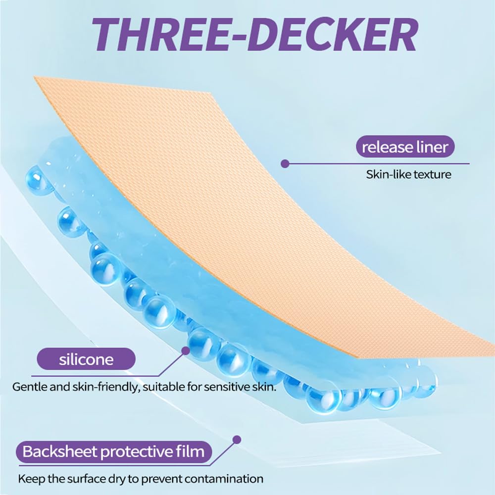 Medical Grade Silicone Scar Sheets, (1.6" x 60" Scar Roll-1.5M) - Reusable Scar Removal Tape Strips for Surgical,C-Section,Tummy Tuck,Keloid Scars Keloid Bump Removal