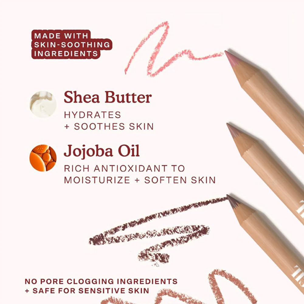 Beauty Glazed 6pcs Nude Brown Lip Liner Makeup Set - Waterproof & Smudge-Proof Matte Pencil, Long-Lasting & Durable, Smooth & Easy Glide, Non-Smudge, Contouring, Filling & Layering (NUDE-BROWN Set)