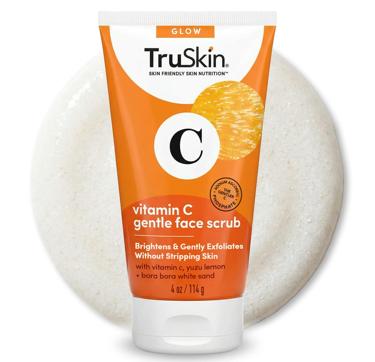 TruSkin Vitamin C Brightening Face Scrub with Yuzu Lemon, 4 fl oz