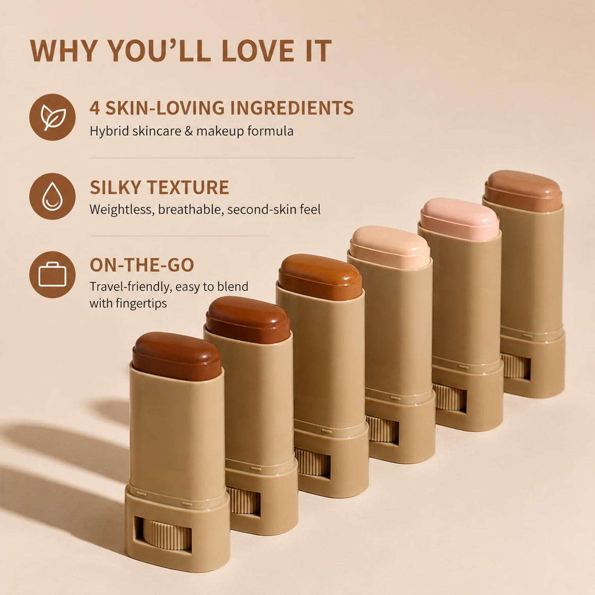 Beauty Balm Serum Boosted Skin Tint, Foundation Stick, Concealer Stick #03