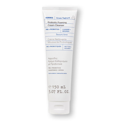 KORRES Greek Yoghurt Foaming Cream Cleanser, Deep Skin Cleansing 5.07 Fl Oz