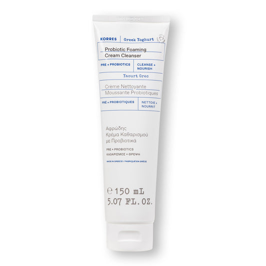 KORRES Greek Yoghurt Foaming Cream Cleanser, Deep Skin Cleansing 5.07 Fl Oz