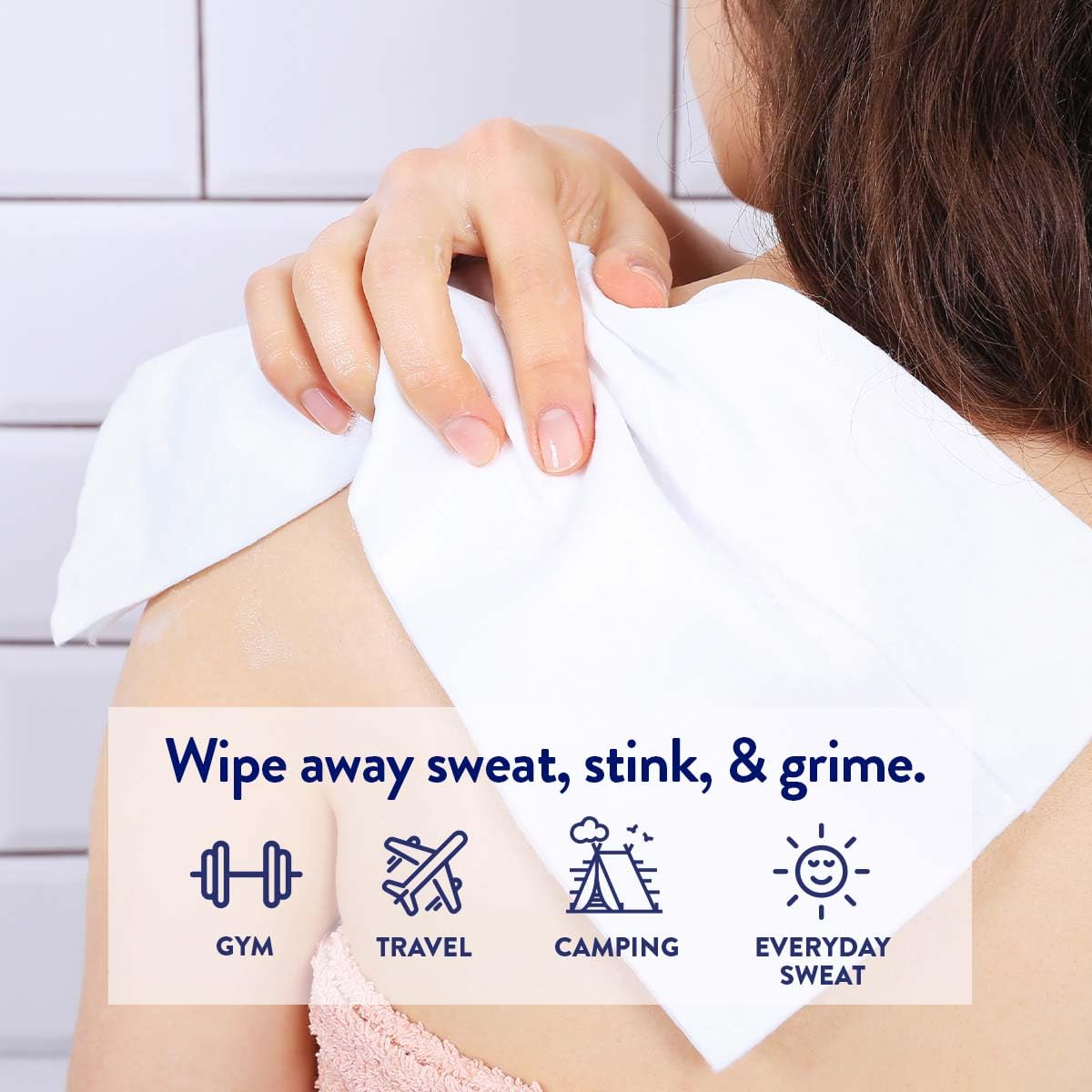 Megababe Cucumber Mint Shower Sheets, Oversized Wipes, 10 Wipes (Pack of 1)