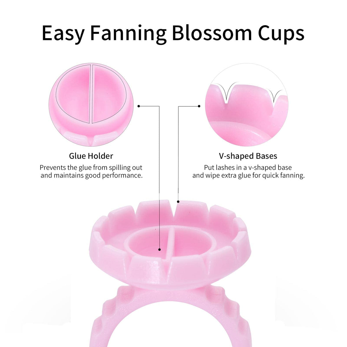 Miuffue 300 Pcs Glue Rings Smart Glue Holder for Eyelash Extensions