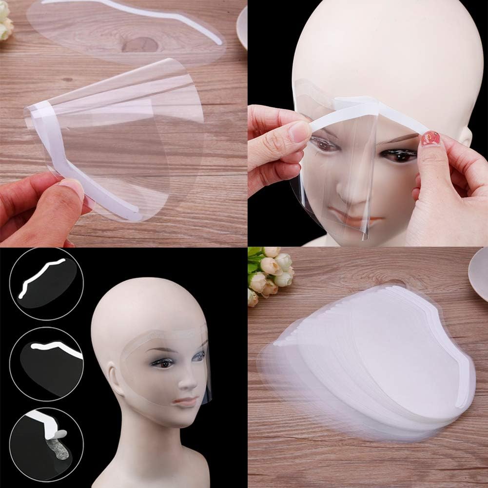 EBANKU Shower Face Shield Eyebrow Eyelash Shield Visors 50 PCS Waterproof