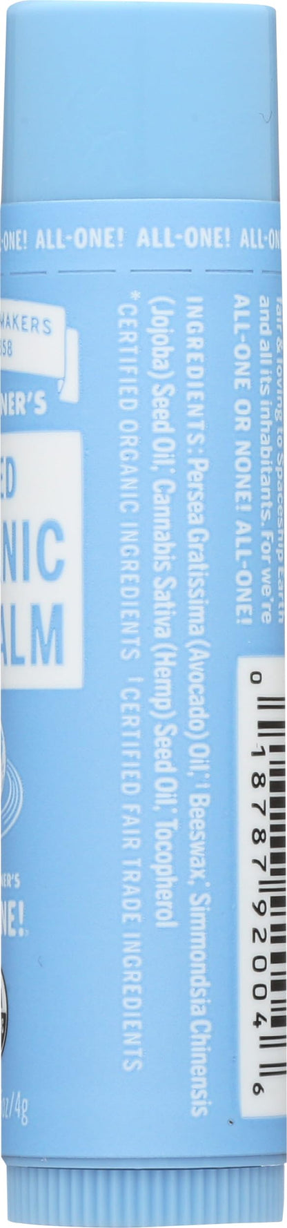 Dr. Bronner's Magic Soaps Organic Naked Unflavored Lip Balm, 0.15 Ounce