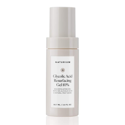 Naturium Glycolic Acid Resurfacing Gel 10%, AHA Exfoliating Gel with Natural Fruit Acids, 3.0 oz