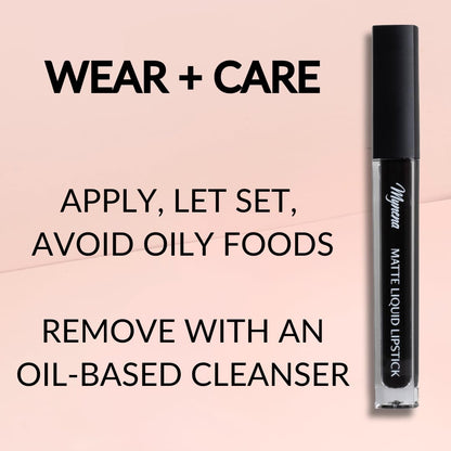 Mynena Jet Black Long Lasting Waterproof Matte Liquid Lipstick - Linda