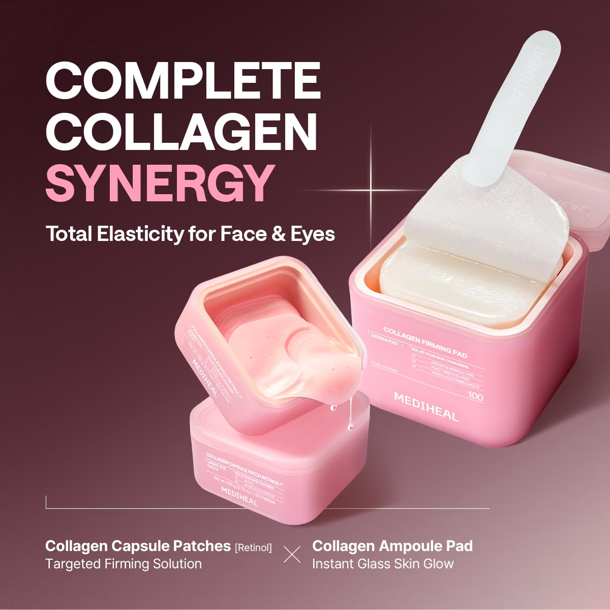 MEDIHEAL Retinol Collagen Capsule Eye Patches (60 Count) Wrinkles & Firming