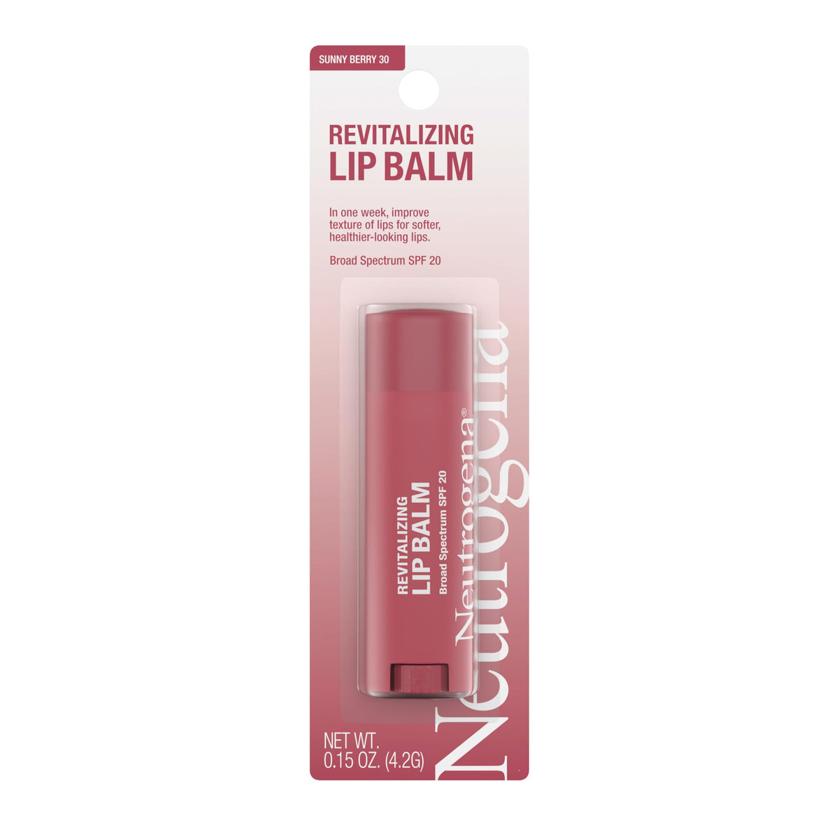 Neutrogena Revitalizing Tinted Lip Balm SPF 20, Sheer Sunny Berry, .15 oz