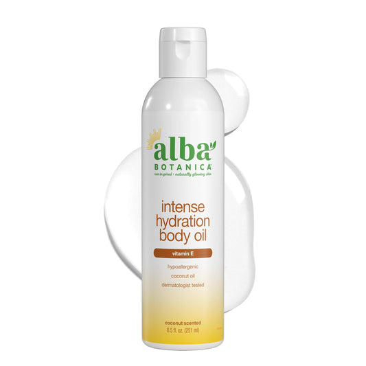 Alba Botanica Intense Hydration Body Oil, with Kukui Nut and Viamin E, 8.5 Oz