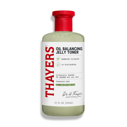 Thayers Oil Balancing and Cooling Jelly Toner, Pore Reducing Facial Toner that Mattifies and Hydrates, Skin Care for Combination to Oily Skin, 12 Fl Oz