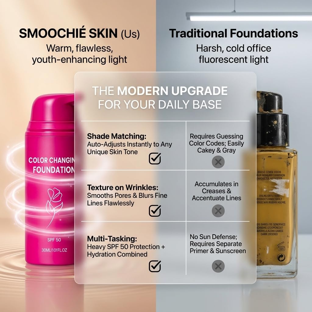 Korean Color Changing Foundation, Automatically Adjusts Makeup Application Color Changing Foundation for Mature Skin