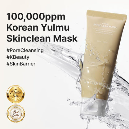 RETURNITY Yulmu Skinclean Mask, Gentle Exfoliating Wash-off Face Mask with Coix seed Extract for Pores and Uneven Skin, 120g Korean Skincare