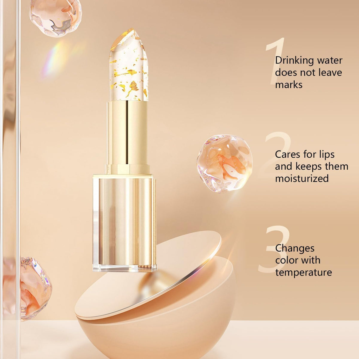 YCNASSS Color Changing Lipstick for Older Women, pH Adjusting Clear Lip Gloss, Transfer-Proof, Long-Lasting Hydration, 8+ Hours, 2 Pieces