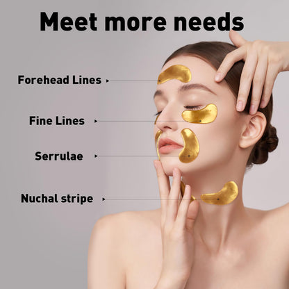 CHMI 24K Gold Under Eye Patches 100 Pairs Collagen, Dark Circles, Wrinkles