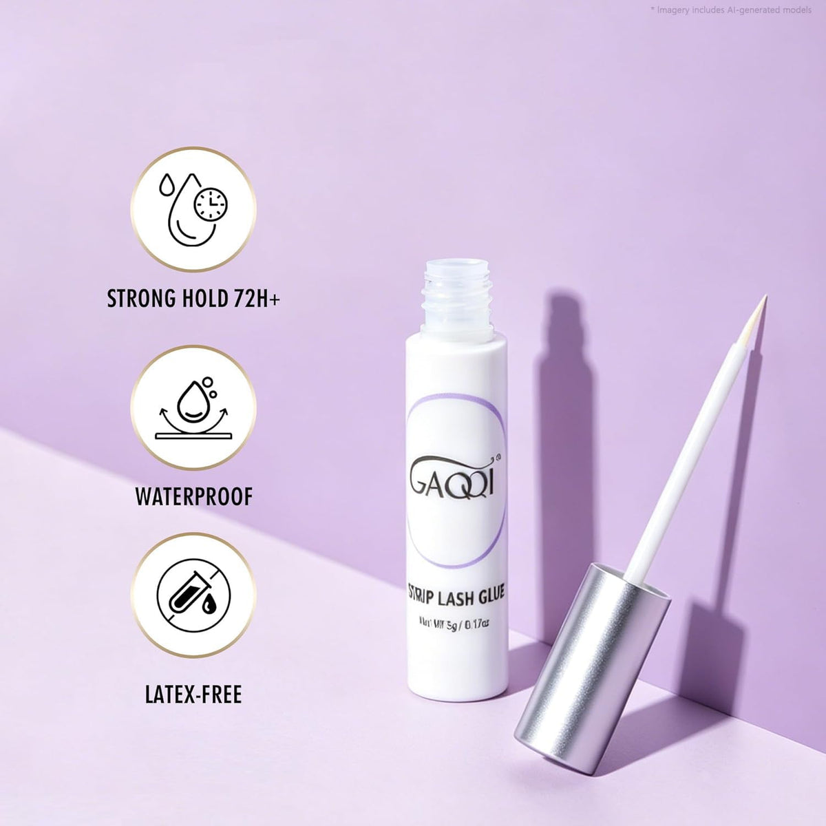 GAQQI False Eyelashes, Strip Lashes Kit With Glue, 3D Natural Lashes