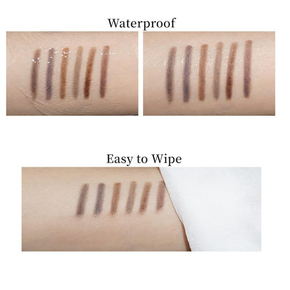 Grey Eyebrow Pencil,2Pcs Professional Micro Brow Pencil with Spoolie Brush