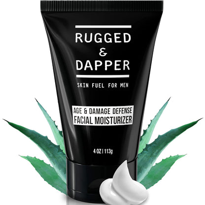 RUGGED & DAPPER - Age Defense Face Moisturizer for Men | 4oz | Hydrating Mens Face Lotion | Unscented Formula