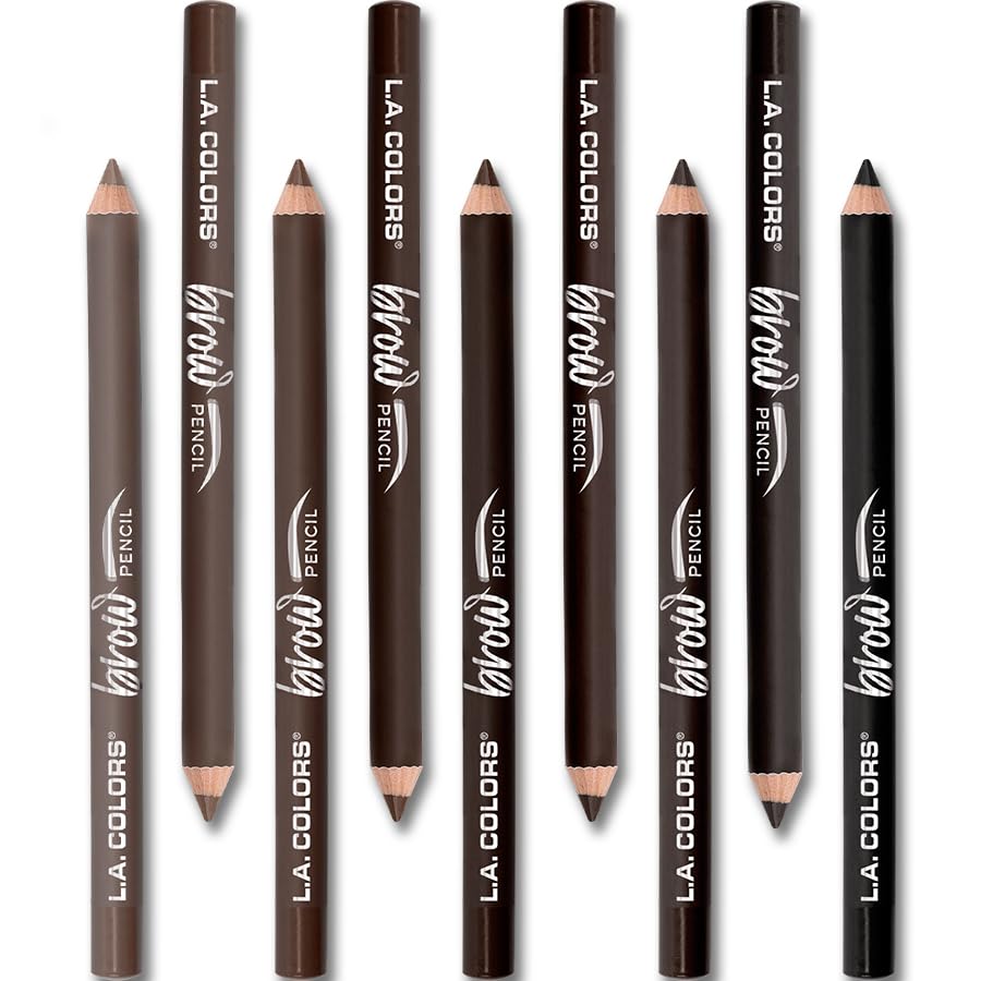 L.A. COLORS On Point Brow Pencil W/Built In Brush, Dark Brown CBP396