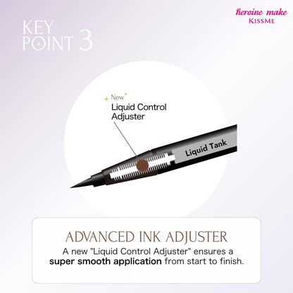 Heroine Make KissMe Prime Liquid Eyeliner | 0.1mm tip | Brown Black