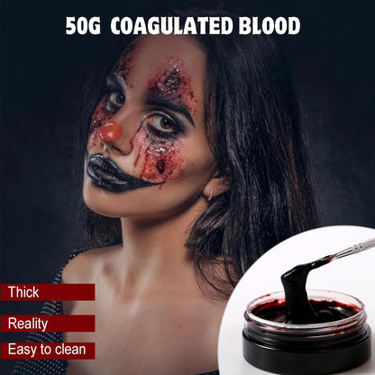 Bowitzki Professional SFX Makeup Kit – Special Effects Makeup Kit with Fake Blood, Coagulated Blood, Liquid Latex, Bruise & Zombie Face Paint for Halloween, Cosplay, Horror FX, Theater