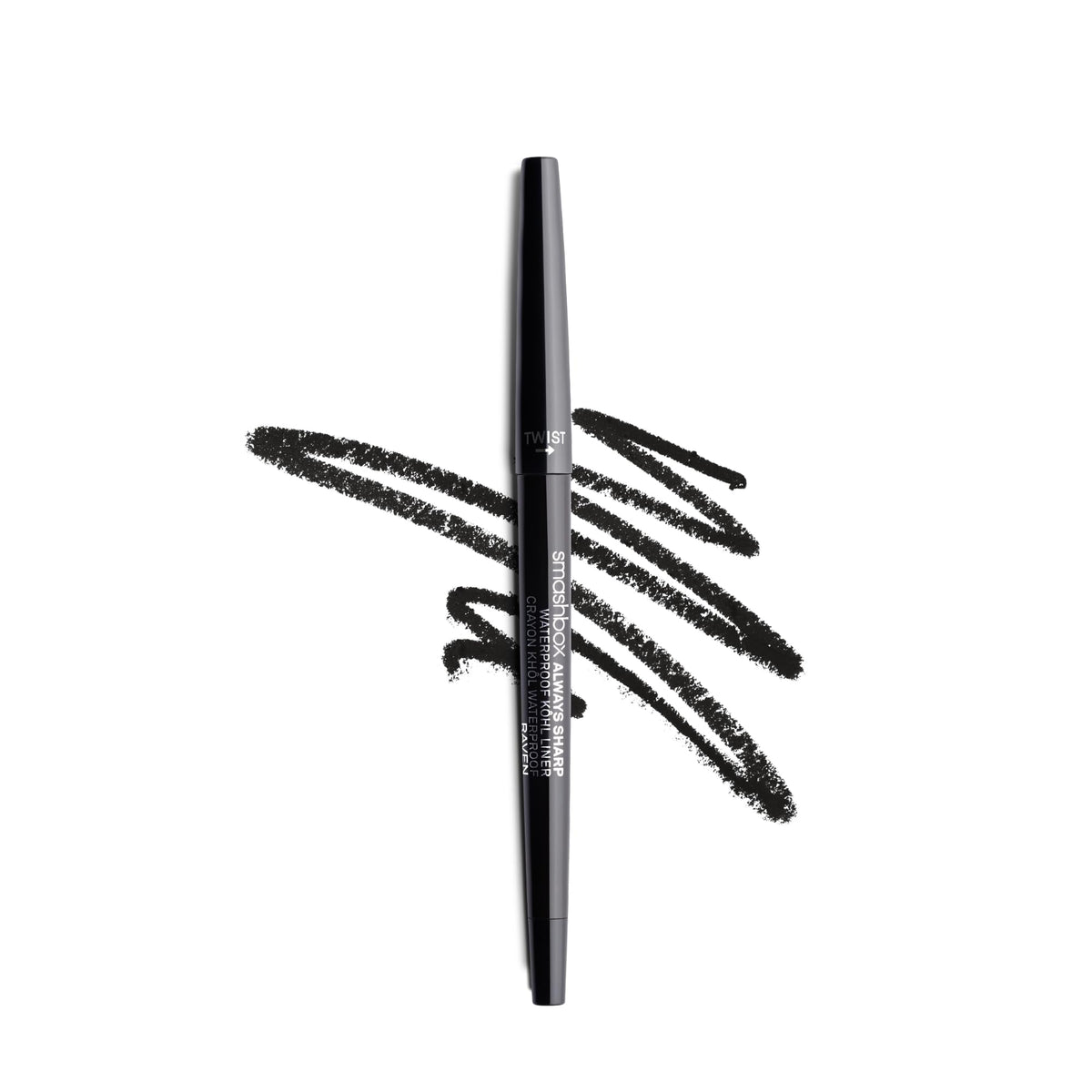 Smashbox Always Sharp Longwear Kohl Eyeliner Pencil | Self-Sharpening Cap When You Twist | Long Lasting, Waterproof Eyeliner, 0.01 Ounce, Raven