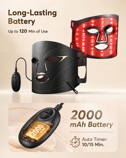 XSSNVV Red Light Therapy Mask for Face, 850nm NIR, Red & Blue LED Light
