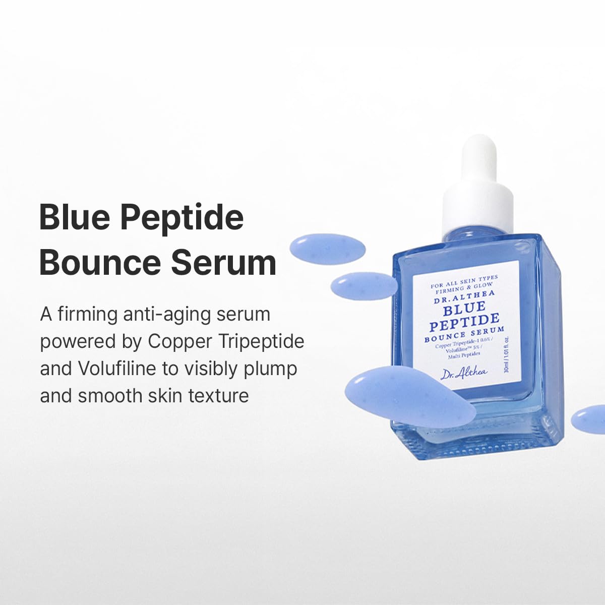 Dr.Althea Blue Peptide Bounce Serum, Korean Skin Care, 1.01 Fl Oz