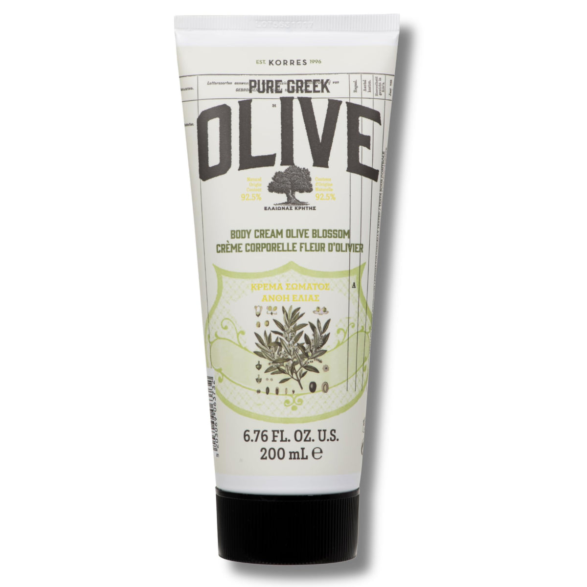 KORRES Pure Greek Olive Body Cream, Olive Blossom, 6.76 Fl Oz