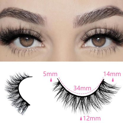 Azenlo False Eyelashes 48 Pairs Faux Mink Lashes 14mm Wispy Lashes 3D Fluffy Cat Eye Lashes Pack Bulk Wholesale Strip Lashes(style 48-045)