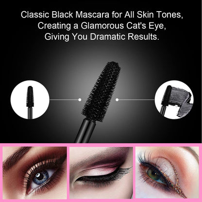 GAOSENLONK 2Pcs 4D Silk Fiber Lash Mascara, Long Lasting Eyelashes Mascara